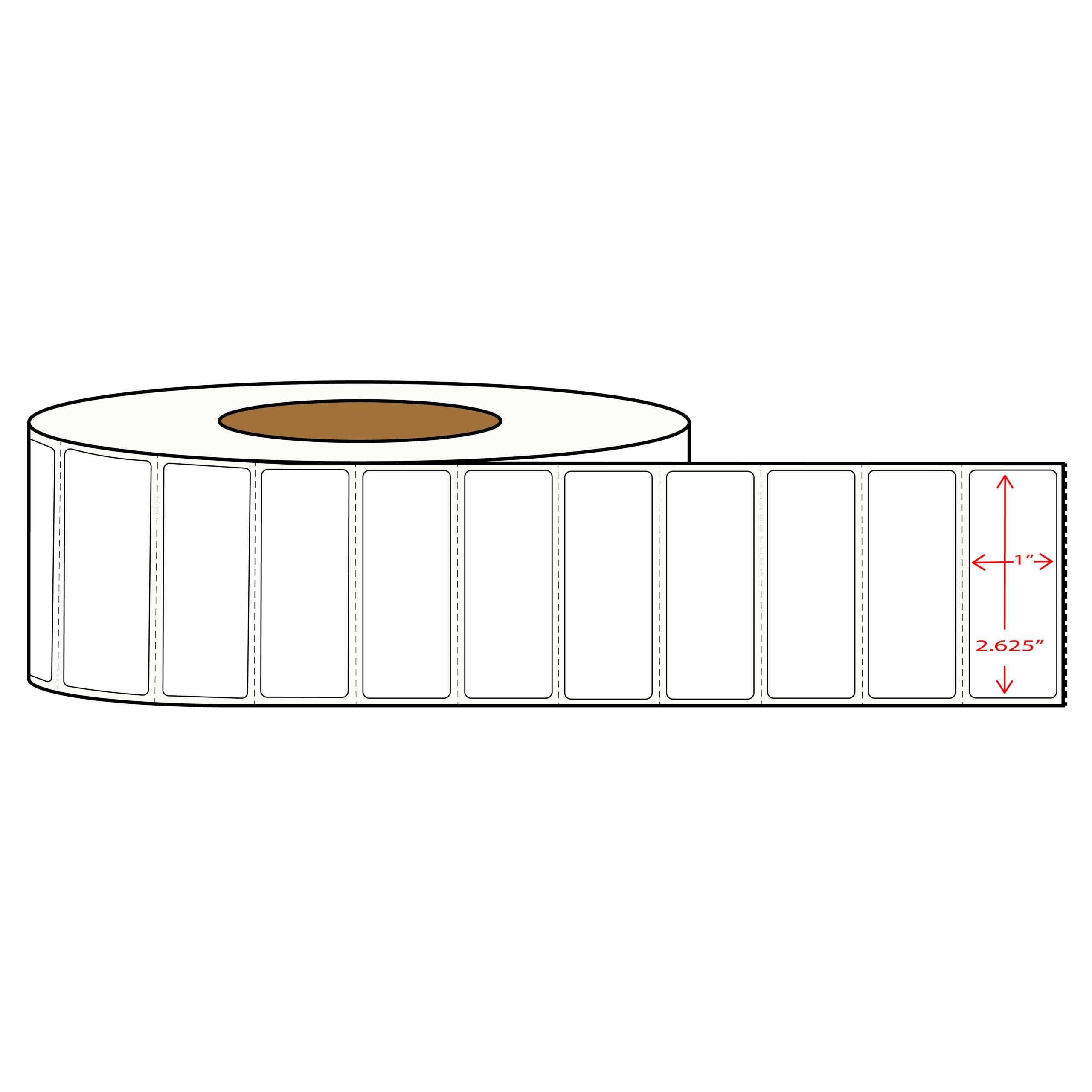2.625″ x 1″ Direct Thermal Labels – 5500 Per Roll – 3″ Core
