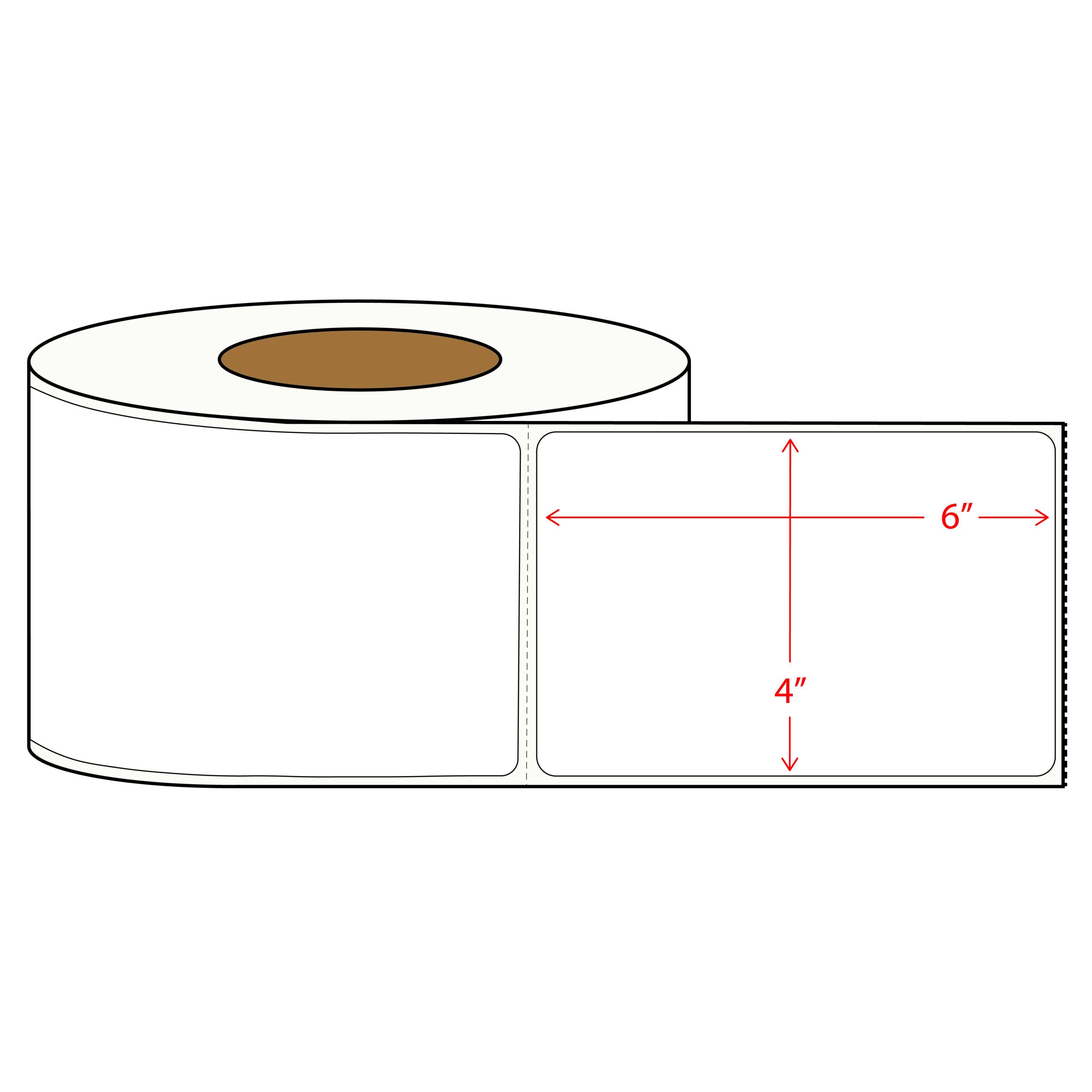 4″ x 6″ Direct Thermal Labels – 1000 Per Roll – 3″ Core