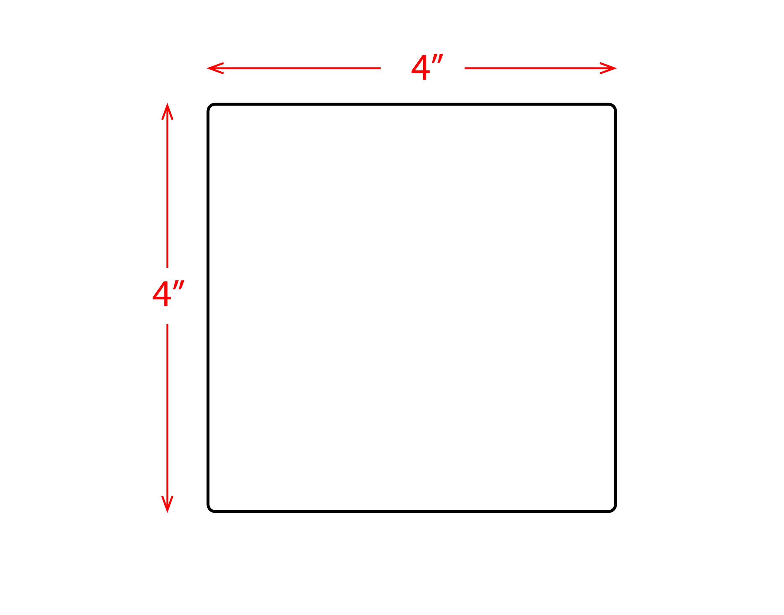 4″ x 4″ Thermal Labels – 375 Per Roll – 1″ Core
