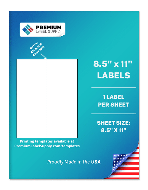 8.5″ x 11″ Full Sheet Labels – Center Back Slit