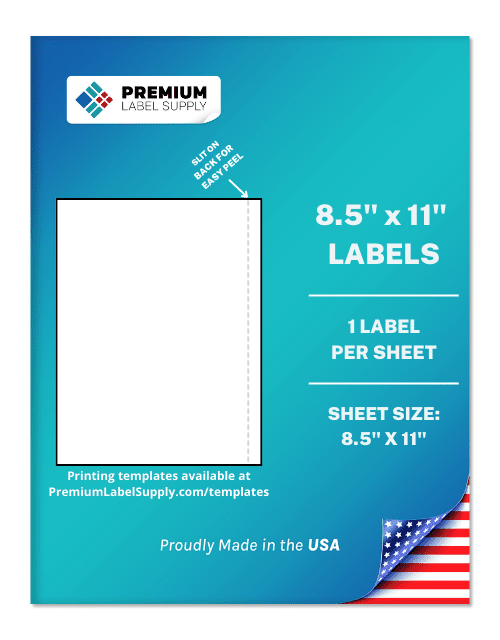 8.5″ x 11″ Shipping Labels, Full Sheet With Side Back Slit